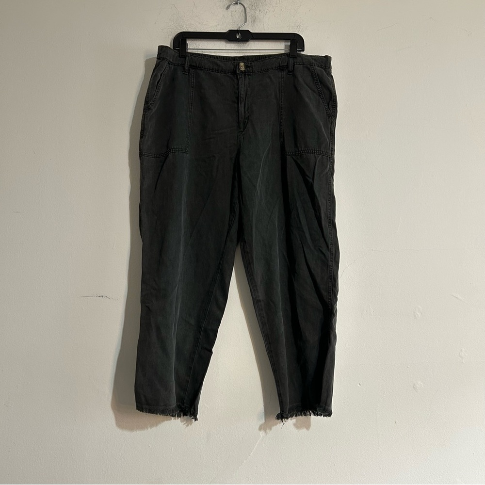 Aerie Wide Leg High Rise Lyocell Blend Pants Size XXL Black Casual